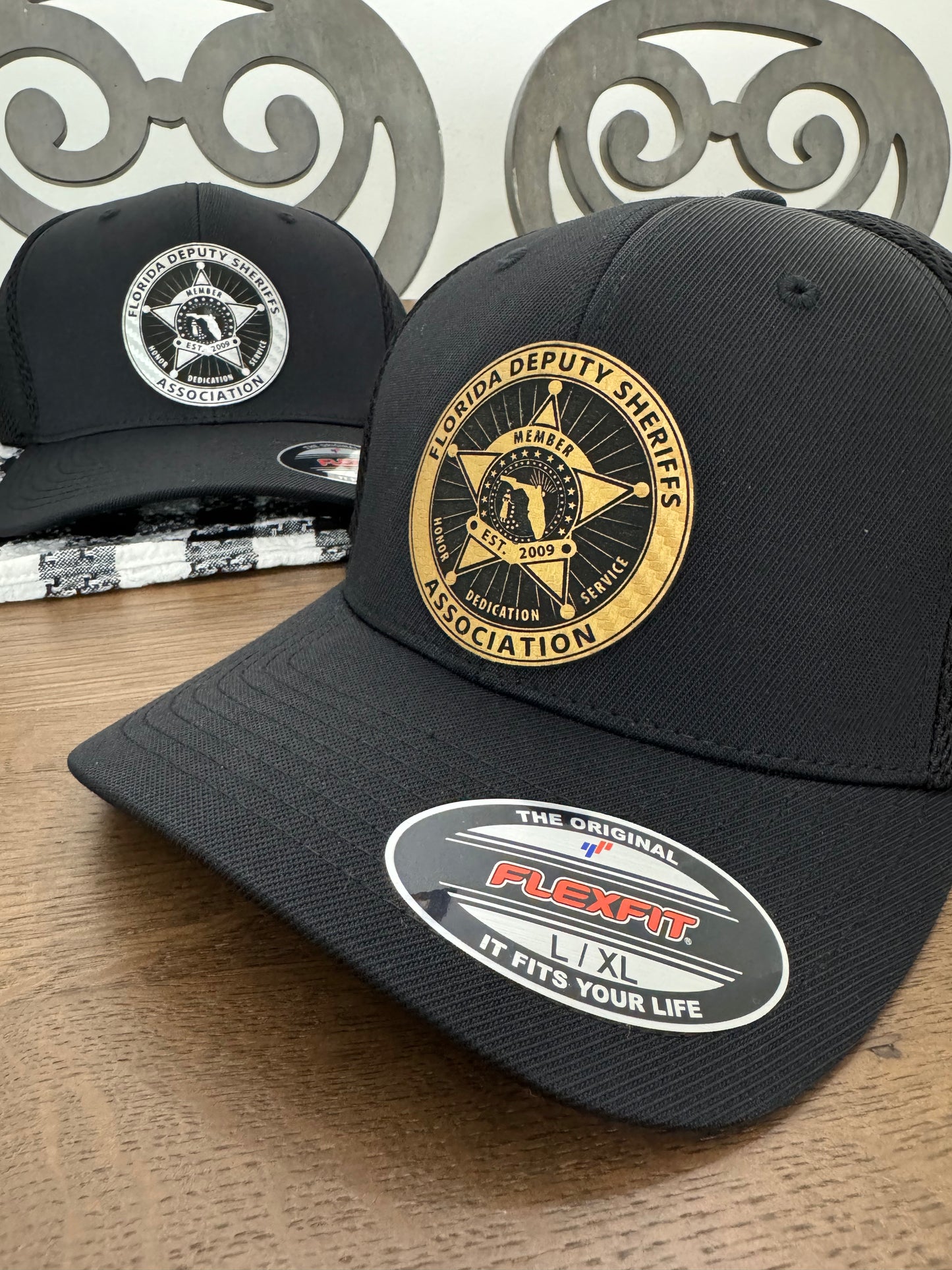 FDSA black SnapBack - Gold Carbon Fiber engraved logo