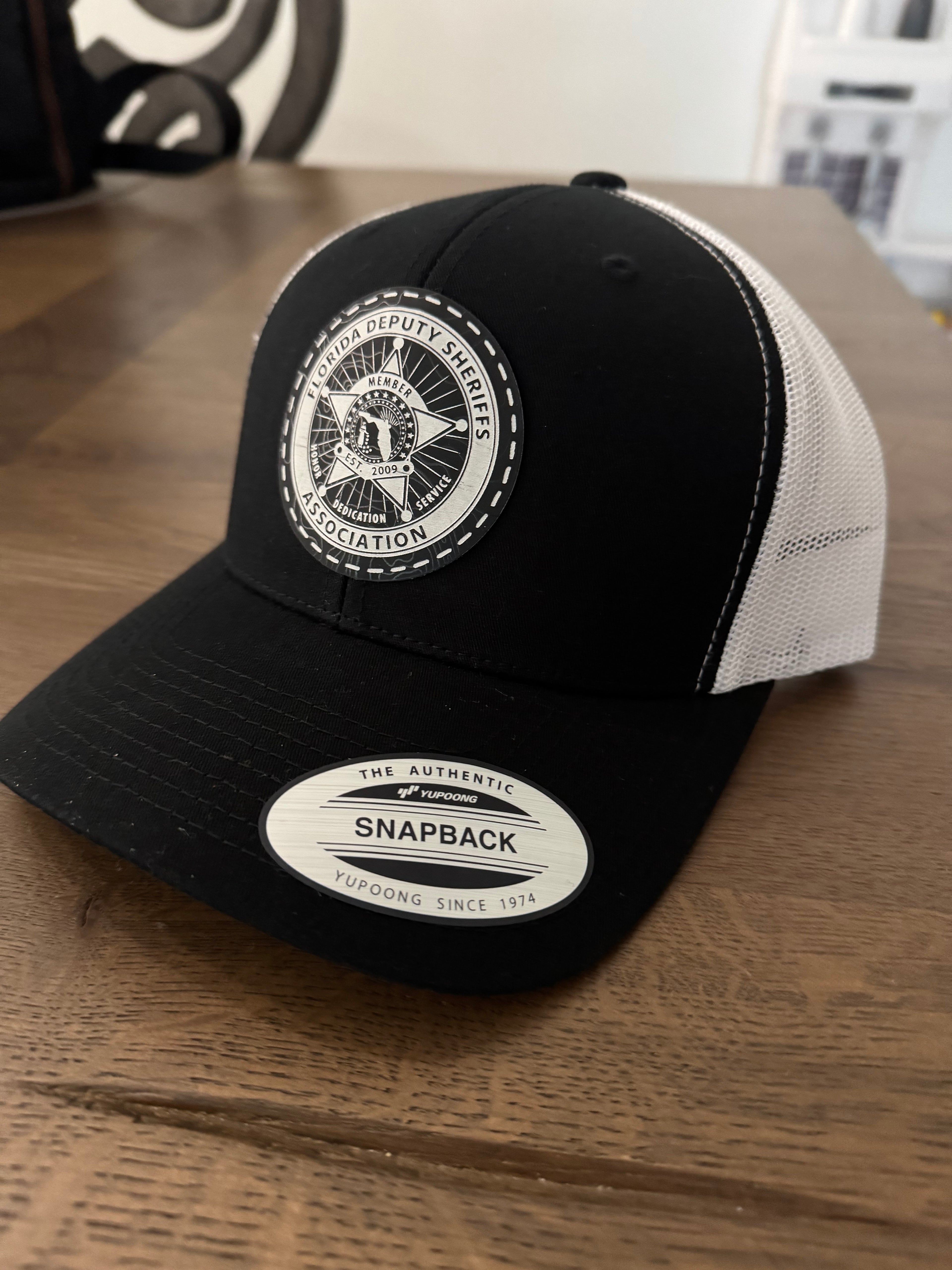 FDSA black SnapBack - Black Topographic White engraved logo